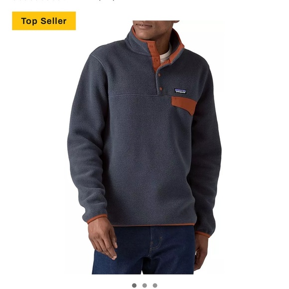 Patagonia Men's S Small Lightweight Synchilla Snap Fleece Pullover NWT Blue Red - Picture 7 of 9
